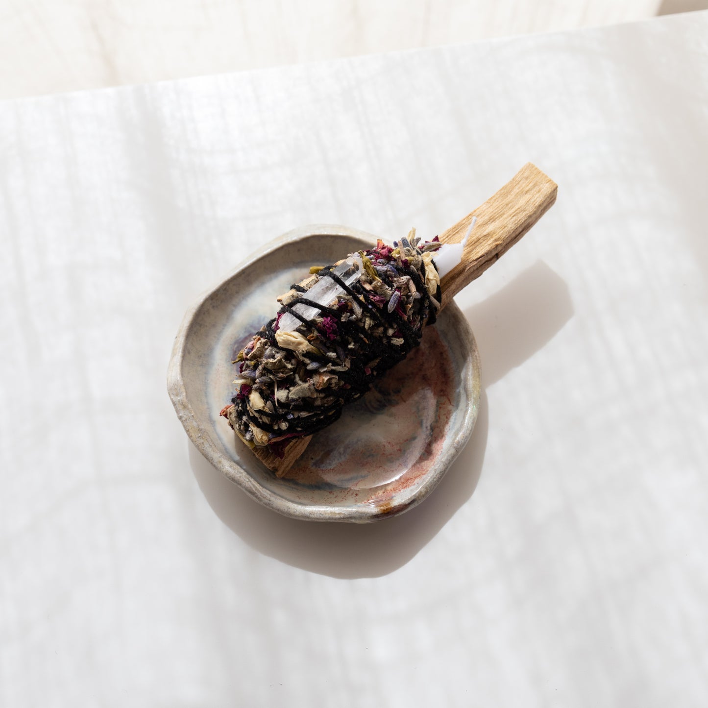 Ritualset Palo Santo + Bergkristall + Kerze